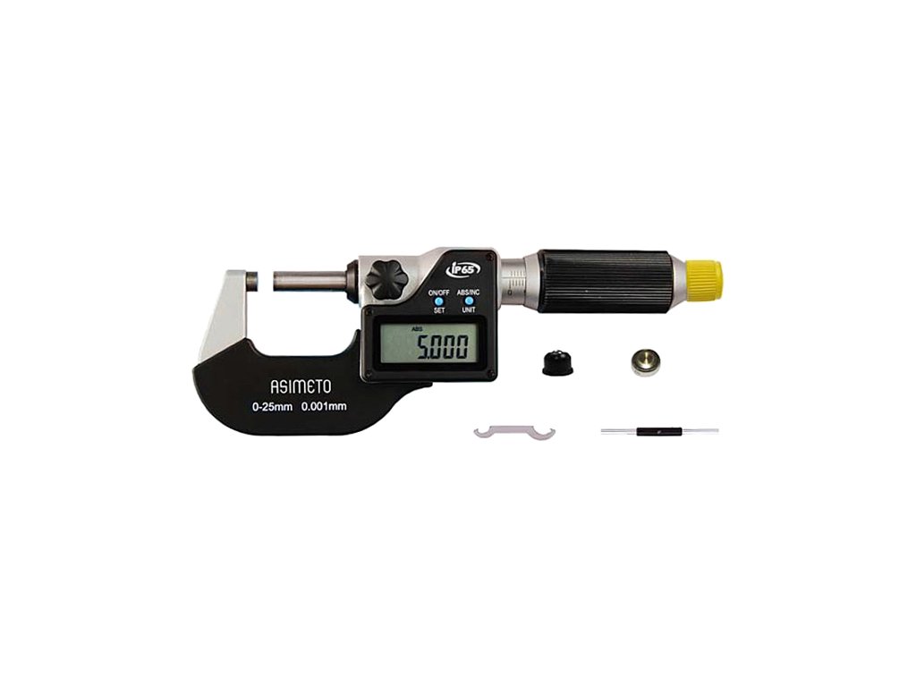 Mikrometer digitálny ASIMETO s rýchloposuvom 0 – 25 mm