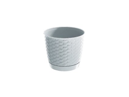 Kvetináč RATOLLA ROUND 19 v.16,5 cm,2,8 l,BÍ (S449) s miskou