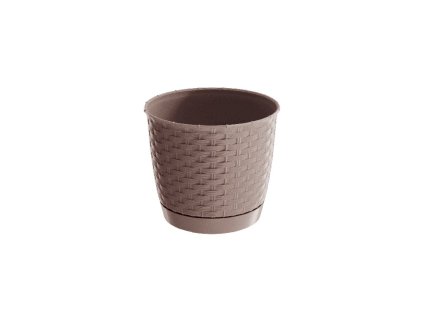 Kvetináč RATOLLA ROUND 16,5 v.14,2 cm,2 l,BEIGE tm. (7529U) s miskou
