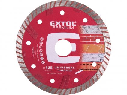 Kotúč diamantový rezný TURBO PLUS - suché aj mokré rezanie, ? 125 × 22,2 × 2,2 mm
