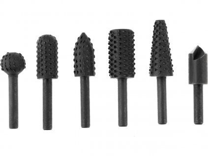 Rašple rotačné do dreva, súprava 6 ks