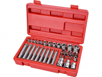 Hlavica a hroty Torx súprava 35 ks, 1/4&quot;, 3/8&quot;, 1/2&quot;, CrV