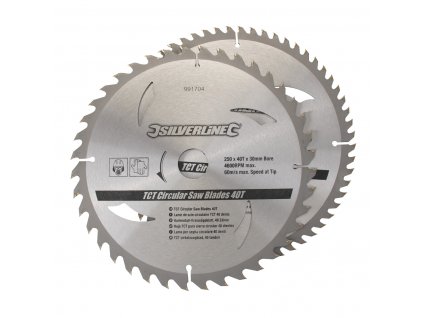Pílové kotúče 2 ks TCT 250 × 30/25/20/16 mm Silverline