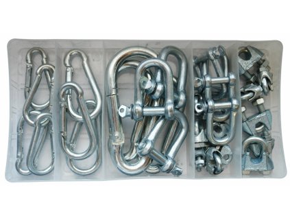 Sada karabinek, lanových očnic a svorek VT, 30-dílná