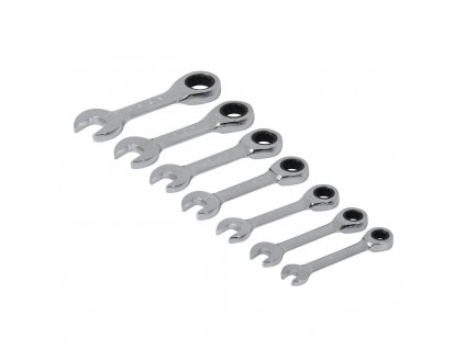 Kľúče očkoploché račňové Silverline MINI 8 – 19 mm, súprava 7 ks