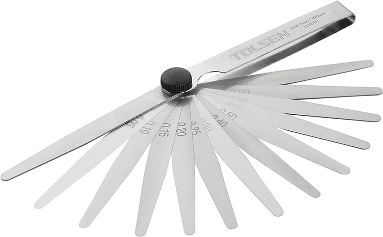 E-shop TOLSEN Mierky škárové 0,05 – 1 mm, súprava 13 ks 35044