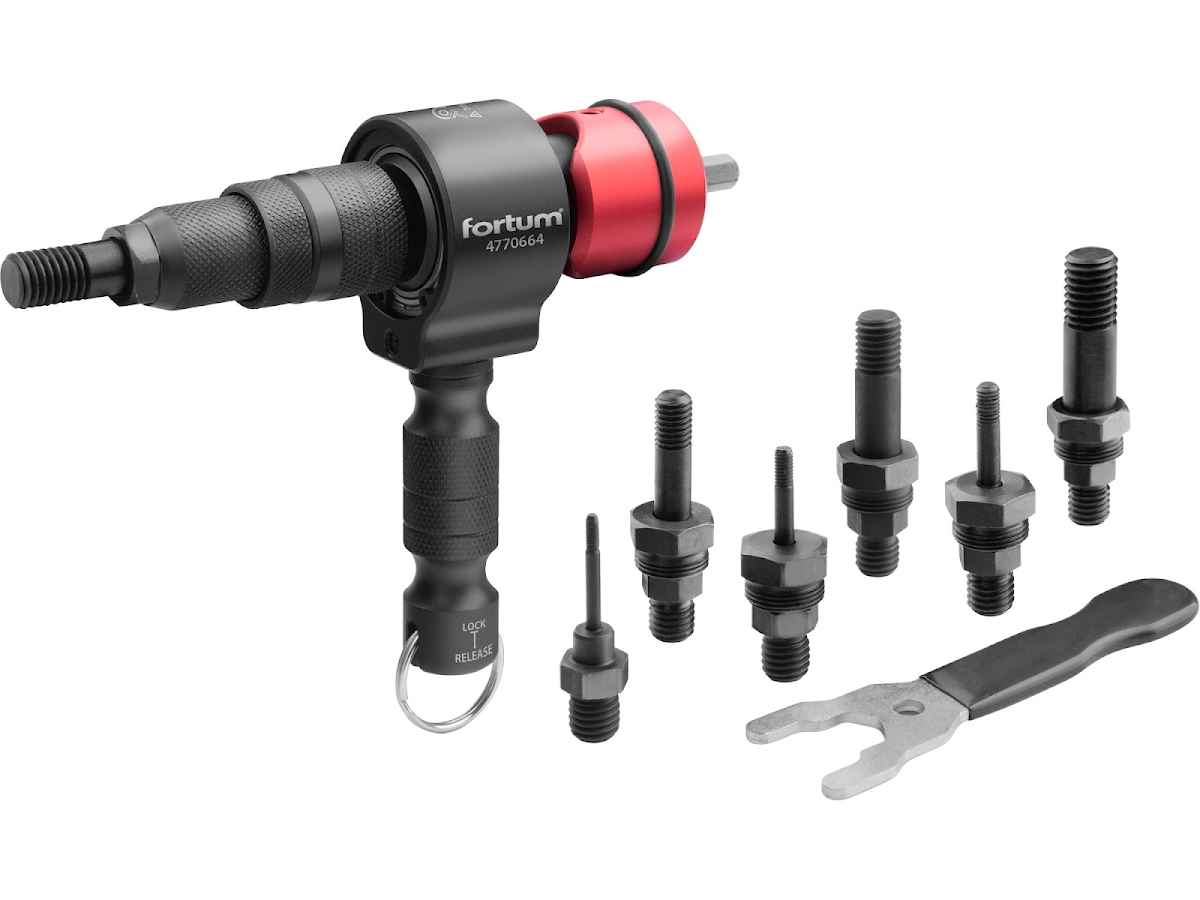 E-shop Fortum Nástavec nitovací na vŕtačku T, pre nitovacie matice M3 - M12, CrMoV 4770664