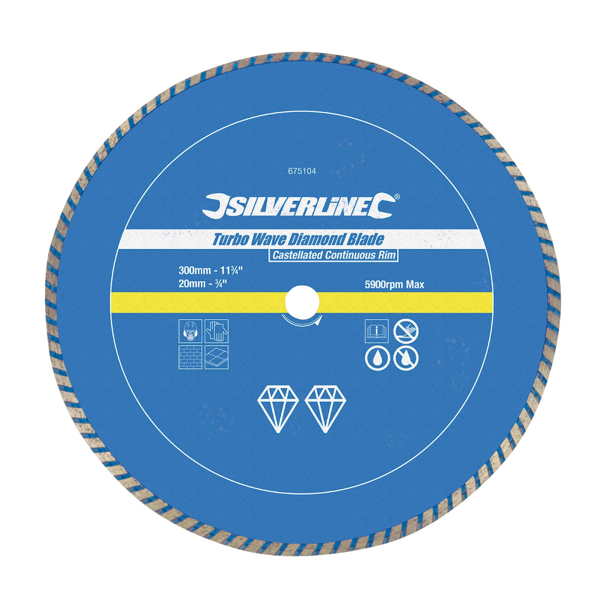 E-shop Diamantový řezný kotouč - Turbo Wave - 300 × 22,23 mm Silverline 675104