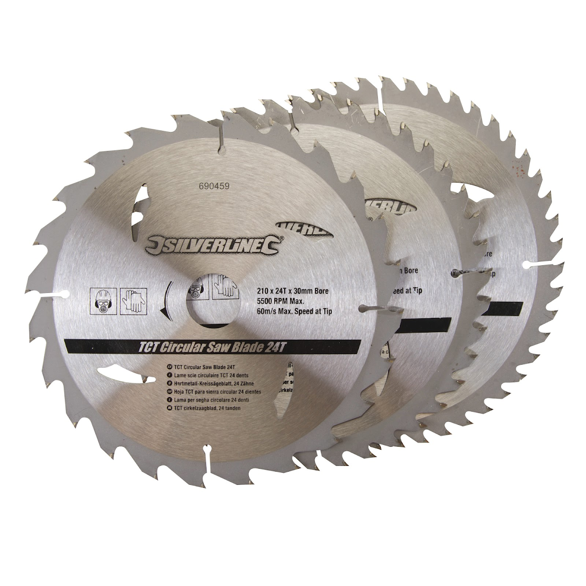 E-shop Pílové kotúče 3 ks TCT 210 × 30/25/16 mm Silverline 690459