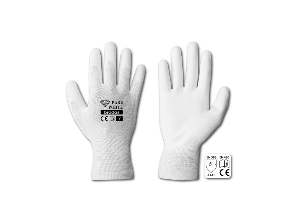 E-shop Bradas Rukavice PURE WHITE PU 9 715692