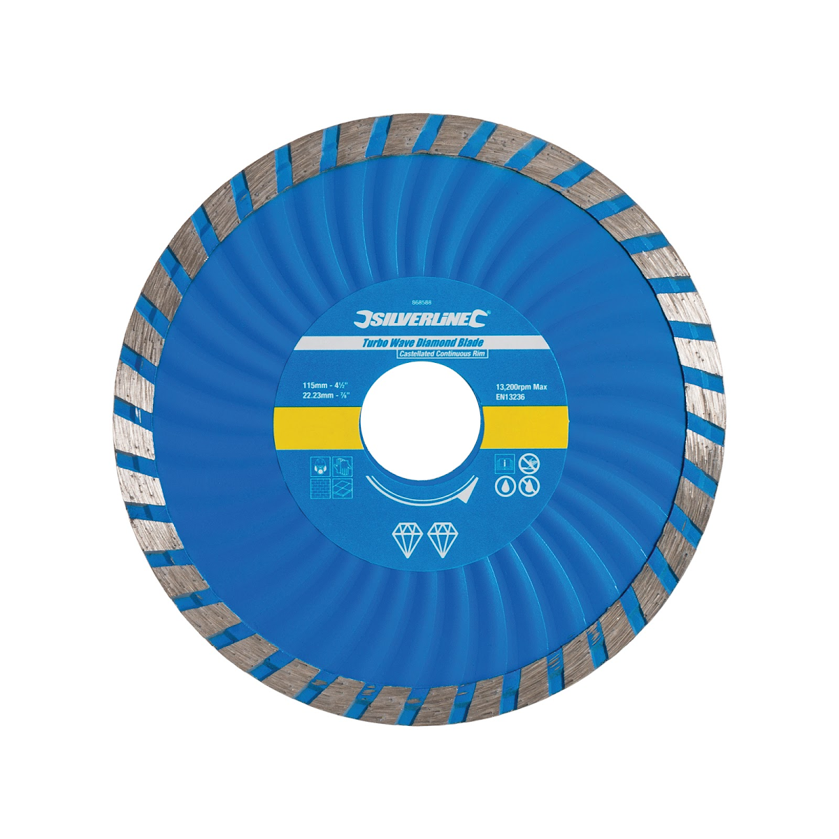 E-shop Diamantový řezný kotouč - Turbo Wave - 115 × 22,23 mm Silverline 868588