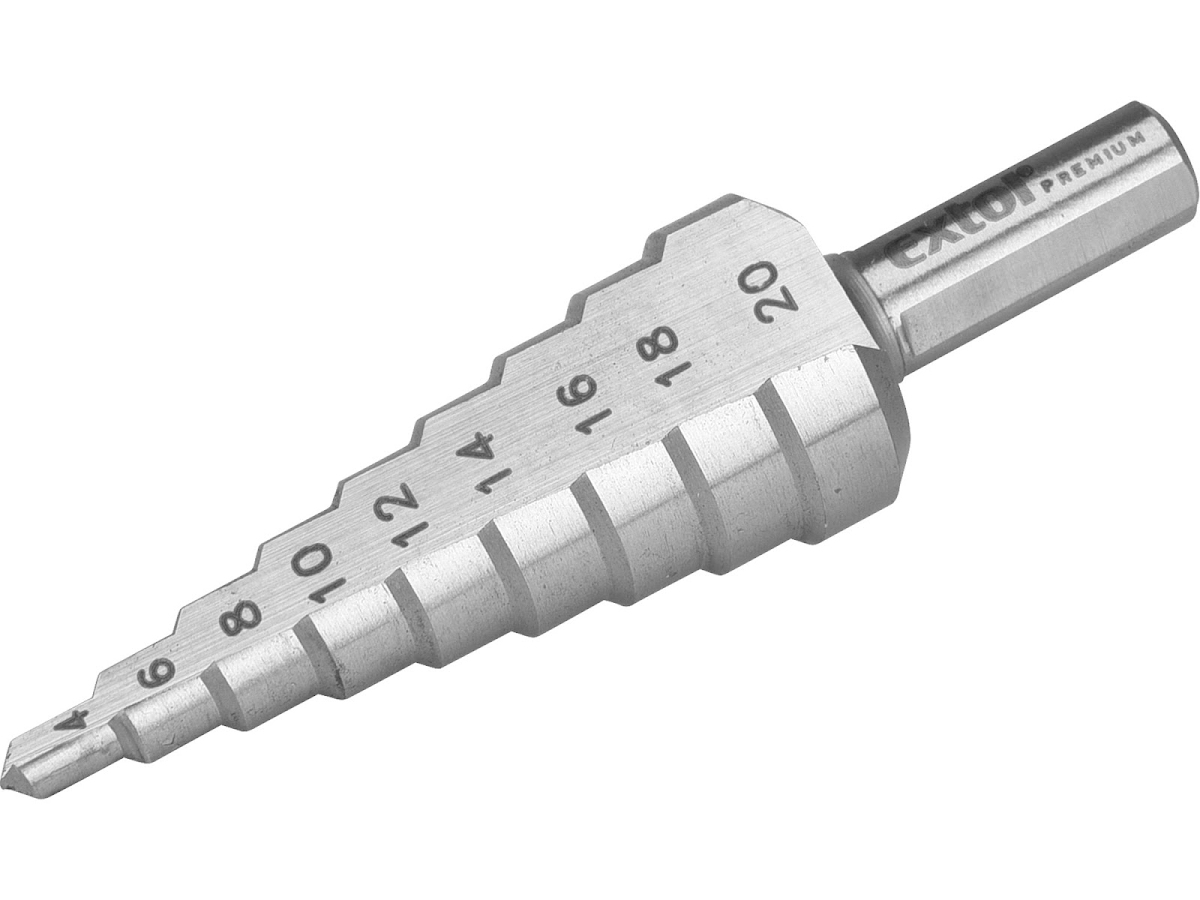 E-shop EXTOL PREMIUM Vrták stupňovitý, ? 4 - 20 mm, HSS - M2 8801162