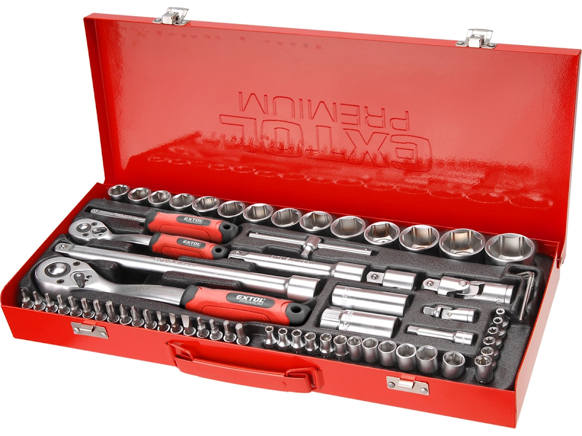 E-shop EXTOL PREMIUM Hlavice nástrčné, súprava 65 ks, 1/4", 1/2" 8818370
