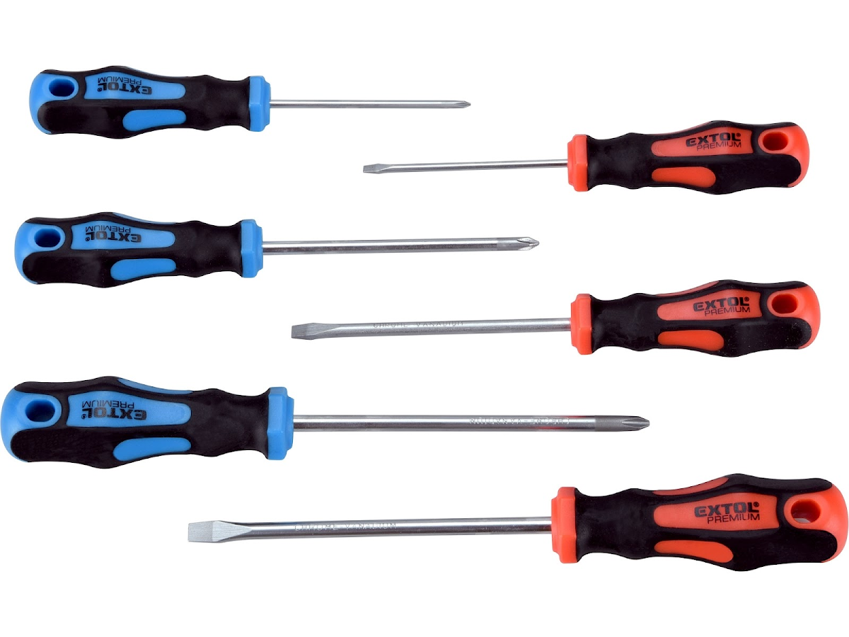 E-shop EXTOL PREMIUM Skrutkovače súprava 6 ks, 3x(-),3x(PH), CrV 8819256
