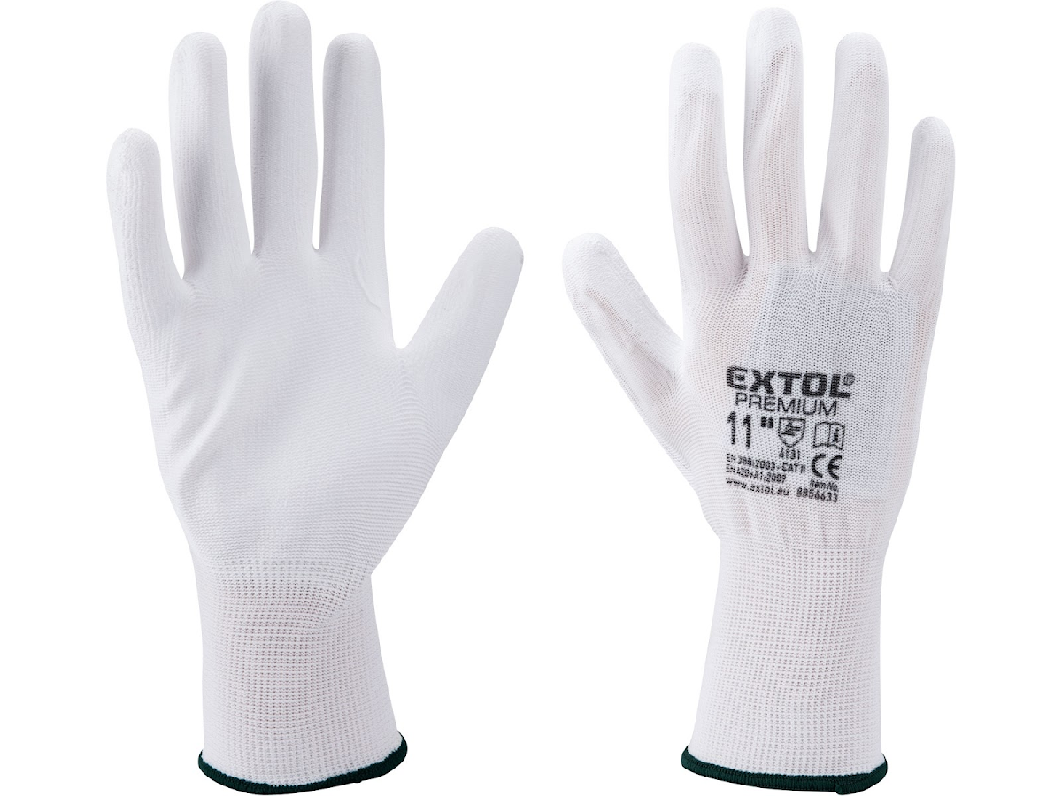 E-shop EXTOL PREMIUM Rukavice z polyesteru polomáčené v PU, bílé, velikost 10" 8856632