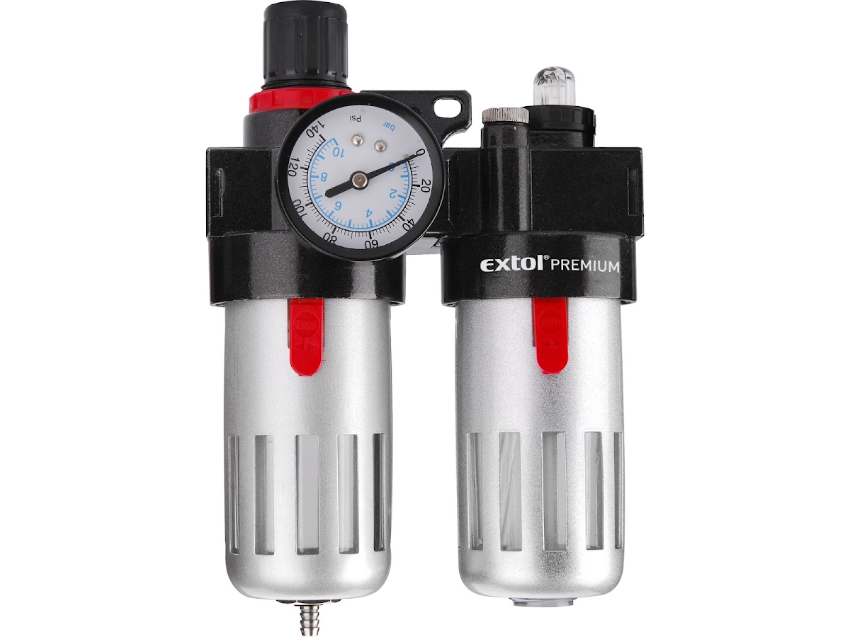 E-shop EXTOL PREMIUM Regulátor tlaku s filtrom, manometrom a prim. oleje 8865105