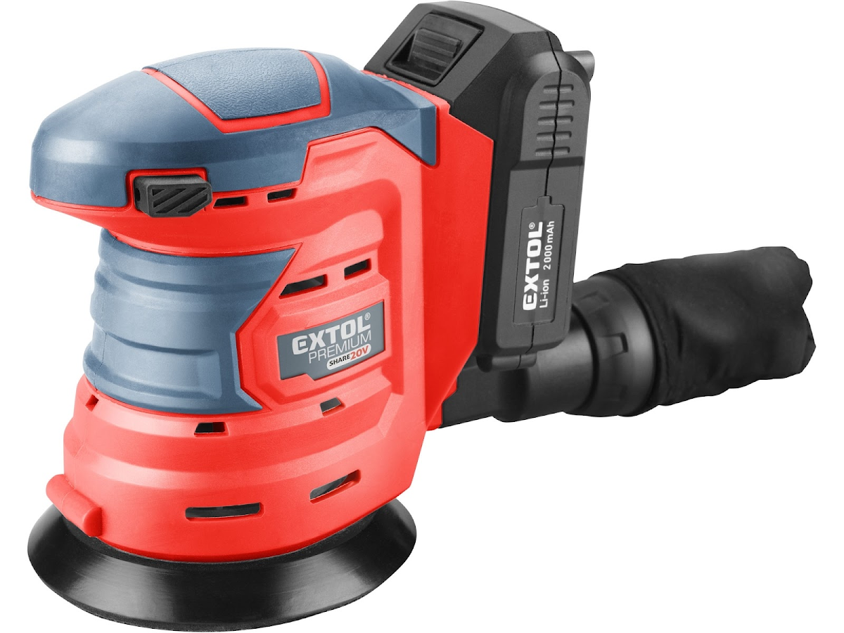 E-shop EXTOL PREMIUM Brúska excentrická aku SHARE20 V, 125 mm, 20 V Li - ión, 2000 mAh 8891846