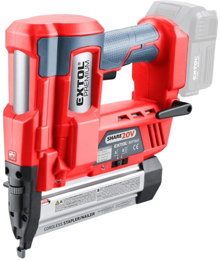 E-shop EXTOL PREMIUM Aku klincovačka/sponkovačka SHARE20V (telo) 8891861
