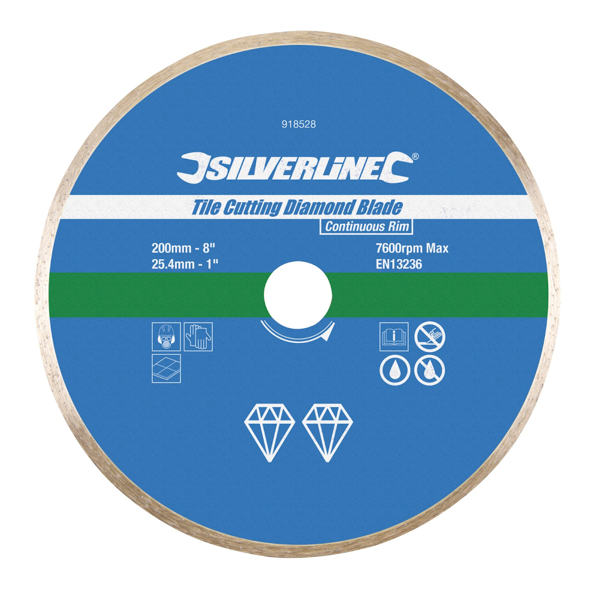 E-shop Kotouč diamantový řezný 200 × 25,4 × 2,4 mm Silverline 918528