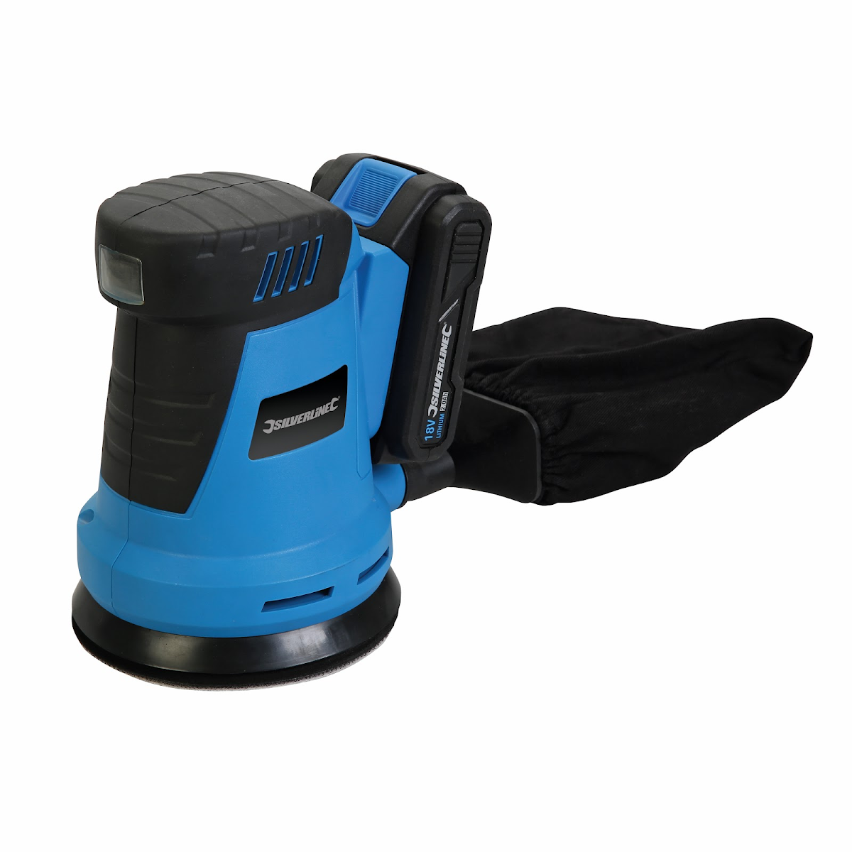 E-shop Aku excentrická brúska 125 mm - 18 V/2 Ah Silverline 953705