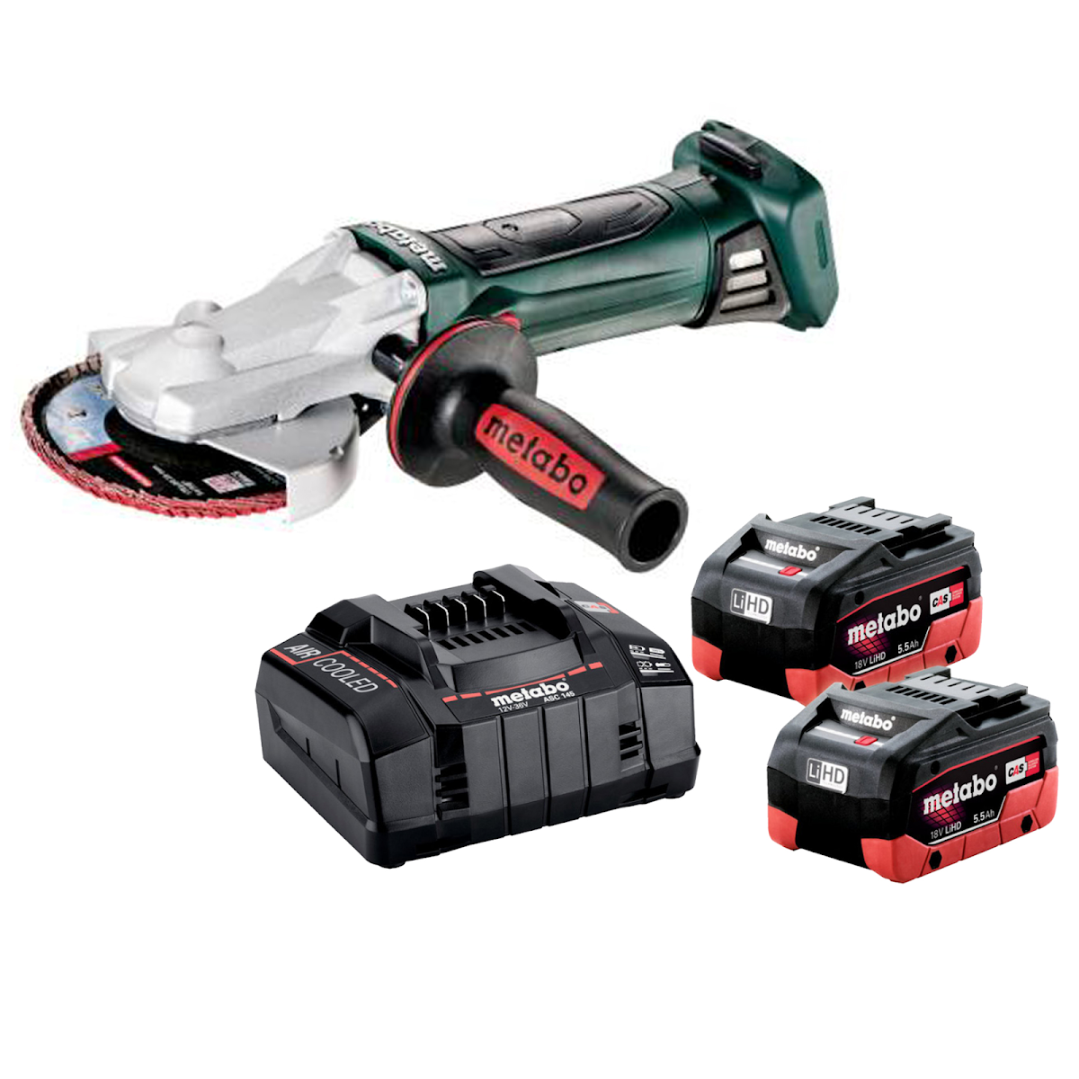 E-shop Metabo Aku uhlová brúska, nabíjačka, 2 ks bat. - Set 613077850+685190