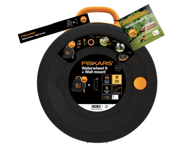 E-shop Sada FISKARS bubon+hadica S+nástenný držiak 15m 1026376 19180