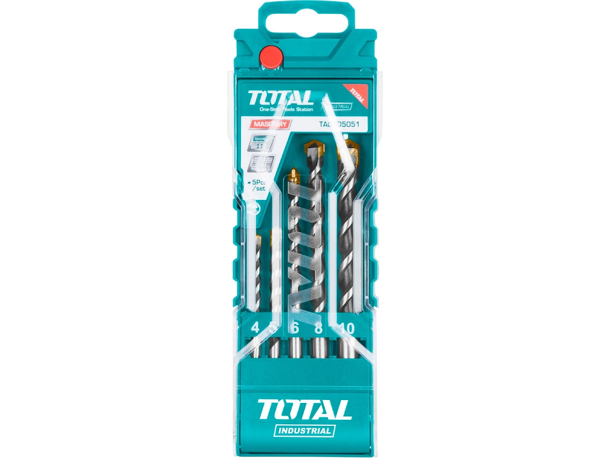 E-shop TOTAL Vrtáky do muriva sada 5 ks, industrial TACSD5051