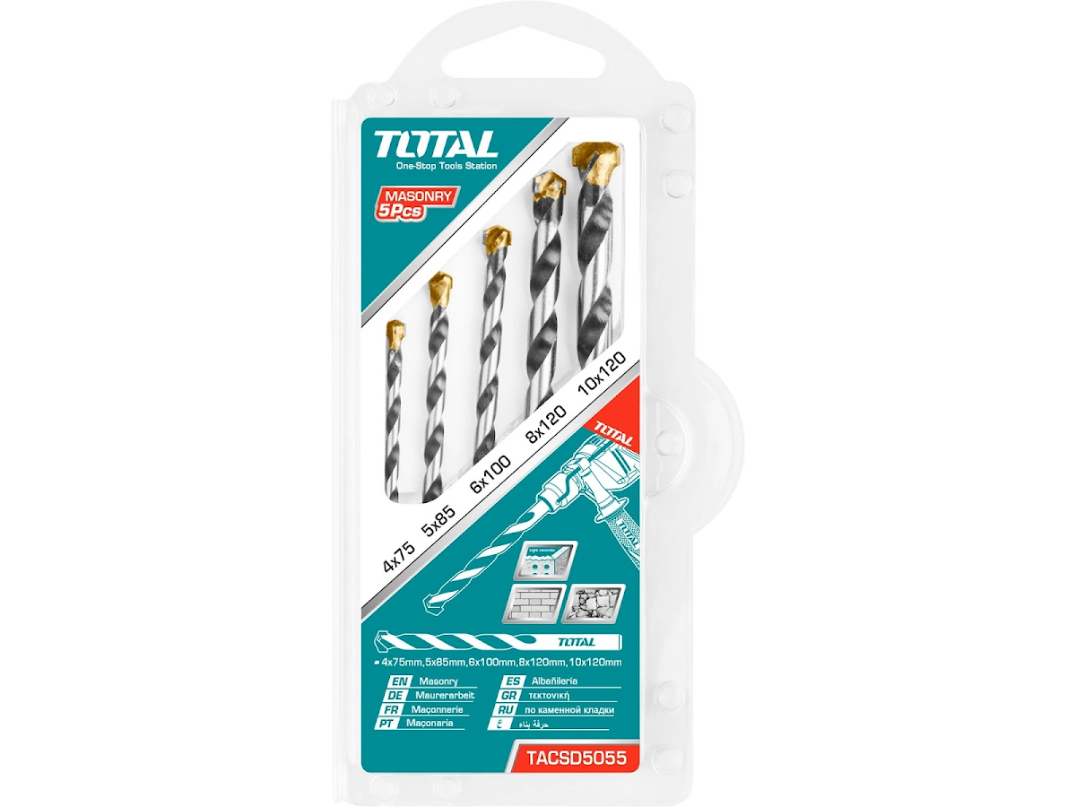 E-shop TOTAL Vrtáky do betónu sada 5 ks TACSD5055