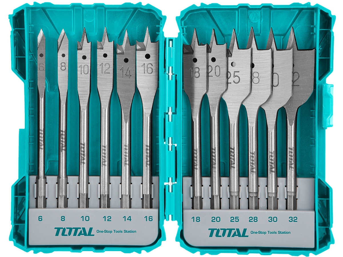 E-shop TOTAL Vrtáky ploché do dreva, súprava 12 ks, 152 mm TACSDL1201