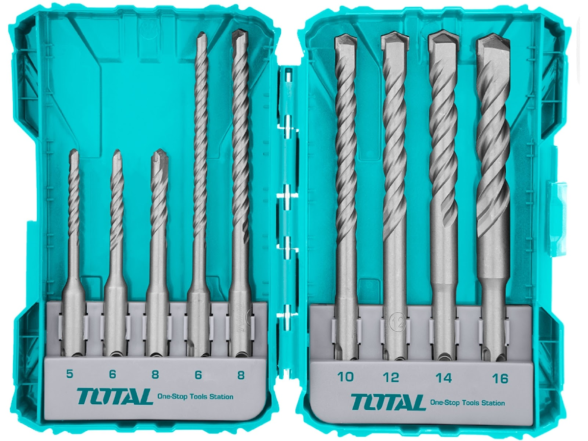 E-shop TOTAL Vrtáky, súprava 9 ks, SDS Plus, priemysel, SDS Plus TACSDL30901