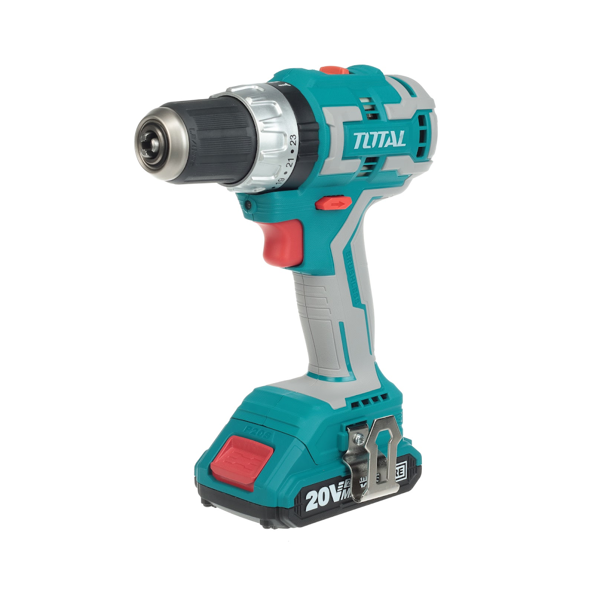 E-shop TOTAL Vŕtací skrutkovač aku s príklepom, Brushless, 2000 mAh, industrial TIDLI20608