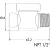 Ventil 1/2" s vonkajším závitom NPT LOC-LINE