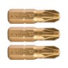 Hrot krížový pozidriv, súprava 3 ks, PZ 3 × 25 mm, titán. úprava, S2
