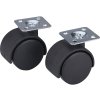 Kolieska otočná nylonová, sada 2 ks, priemer 40 mm so základňou
