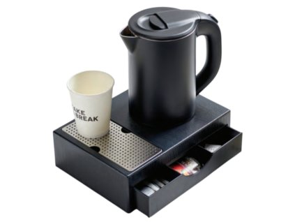 Frühstücksset ARIA mit Schublade, Wasserkocher 0,8L, schwarz