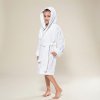 @White hooded bathrobe kid 10 years old wearing white terry bathrobe with hoodie Photoroom