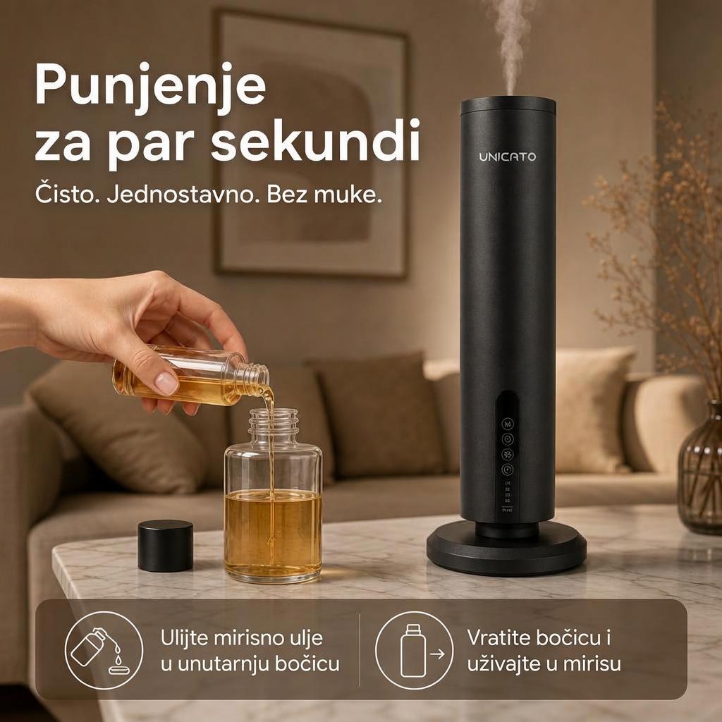Punjenje unutarnje bočice mirisnim uljem