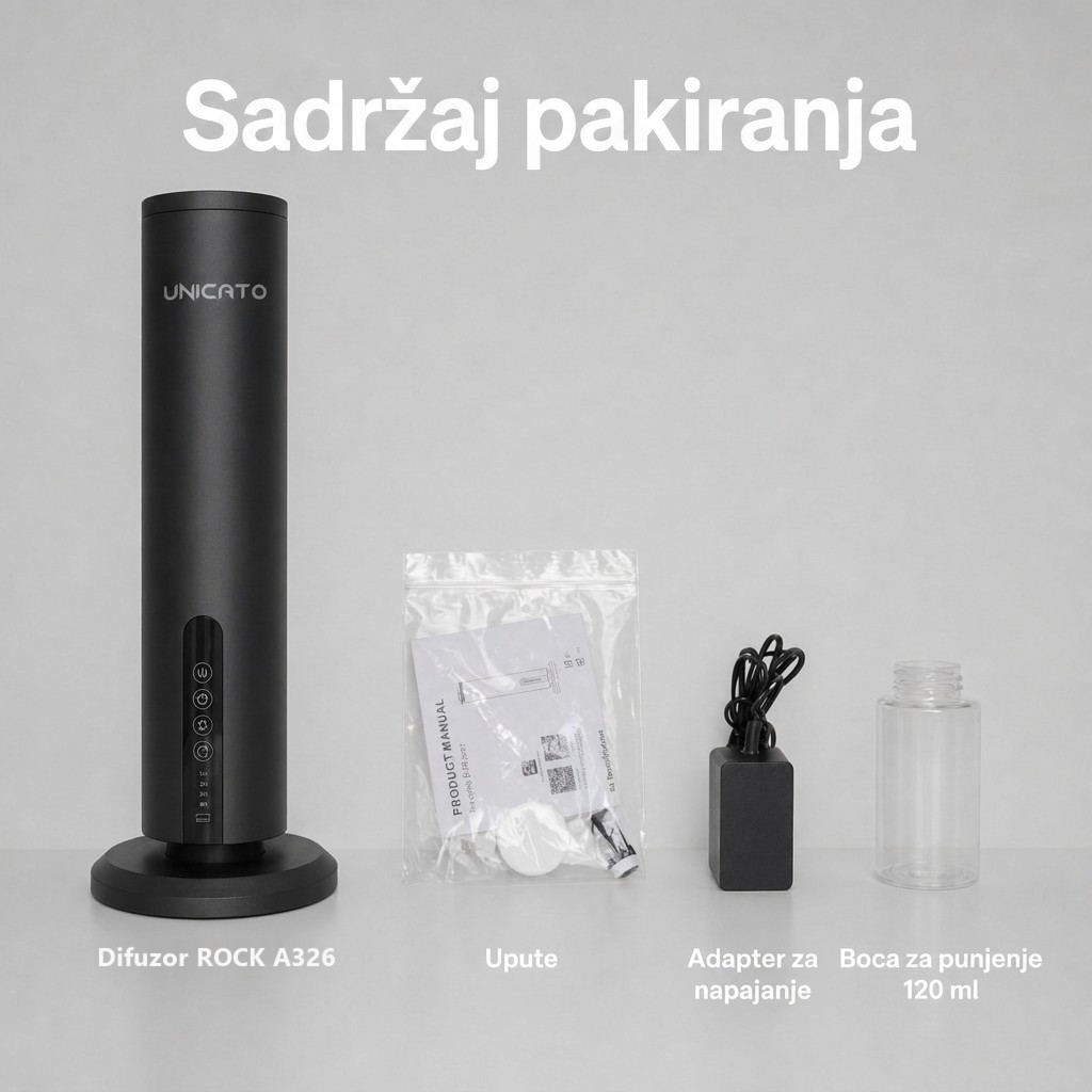 Sadržaj pakiranja: difuzor, upute, adapter, bočica za punjenje