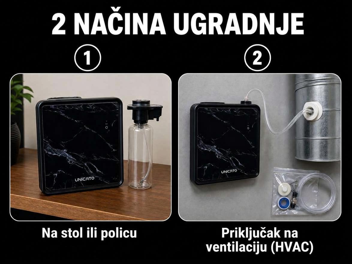 MARBLE-M na stolu ili spojen na ventilaciju (HVAC)