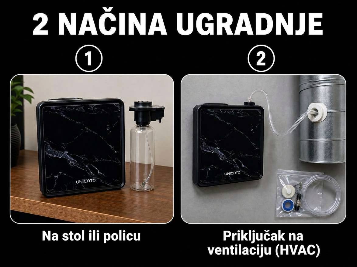 MARBLE-S na stolu ili spojen na ventilaciju (HVAC)