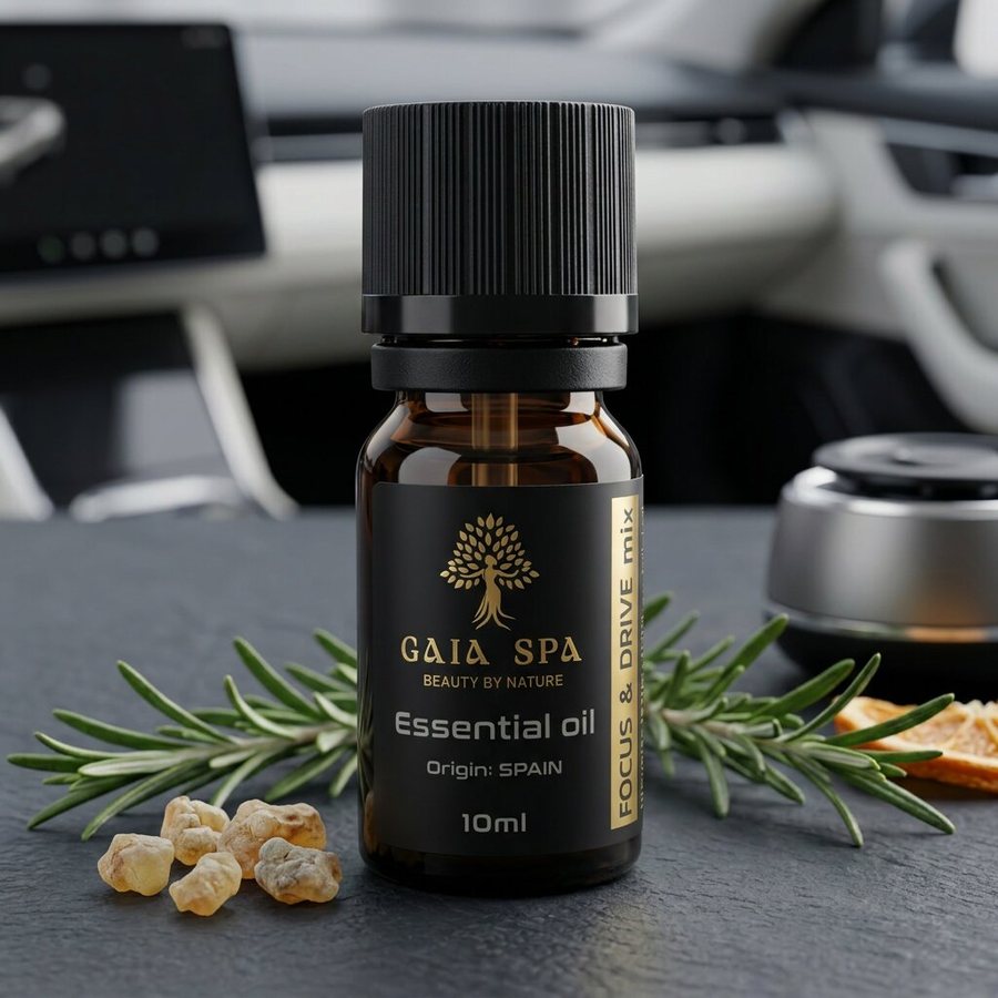 Aromaterápiás autós illóolaj-keverék Fókusz és vezetés (FOCUS & DRIVE) GAIA SPA 10 ml