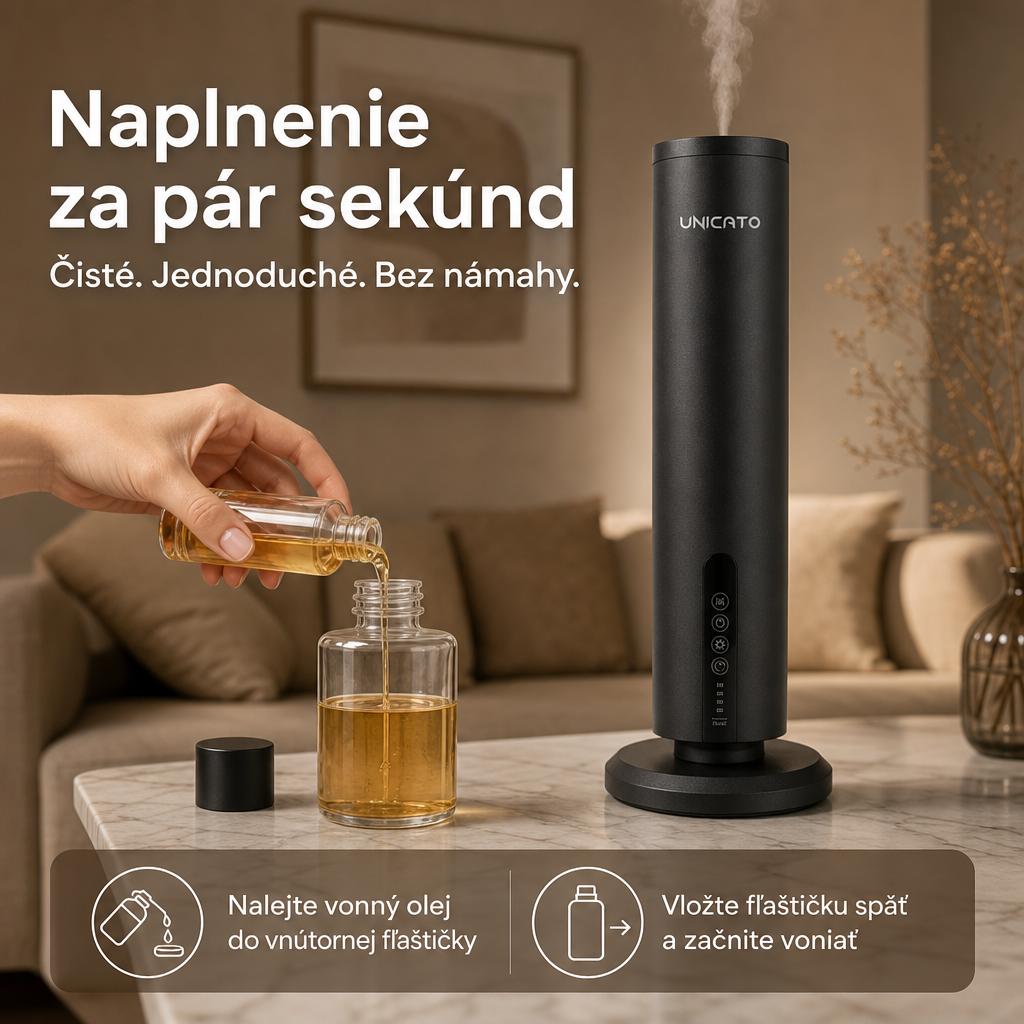 Naplnenie vnútornej fľaštičky vonným olejom