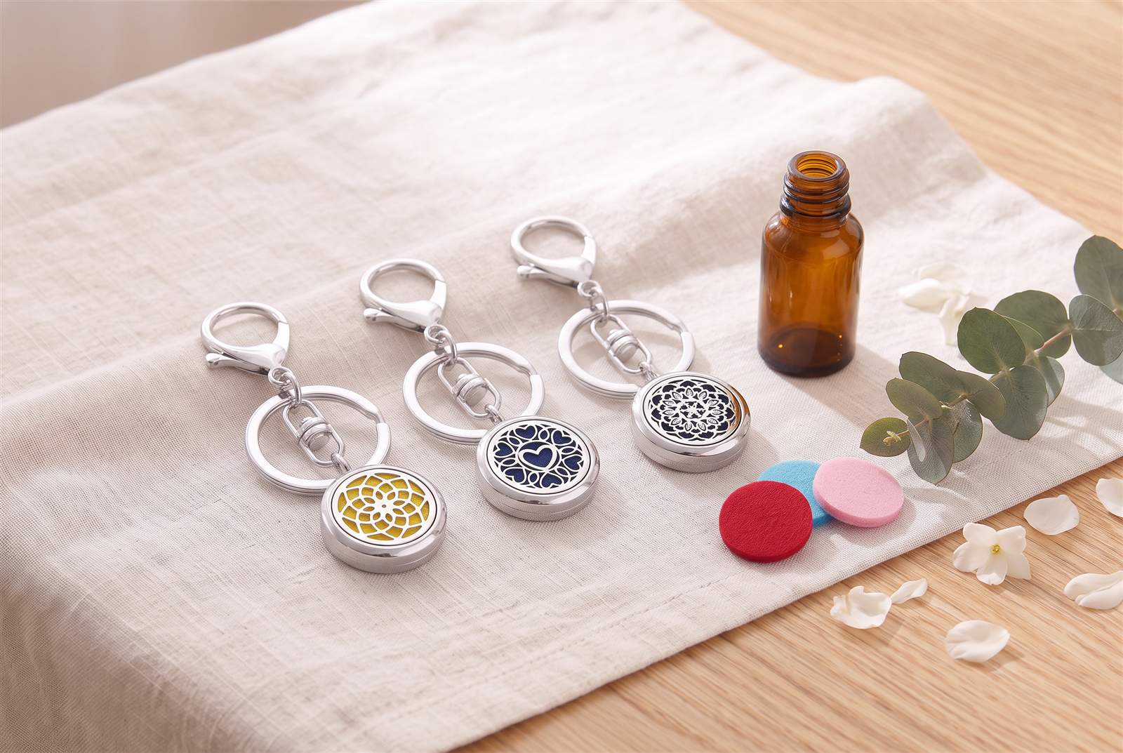 Portachiavi per oli aromatici MOTIVI MANDALA – Mandala, Cuori, Loto