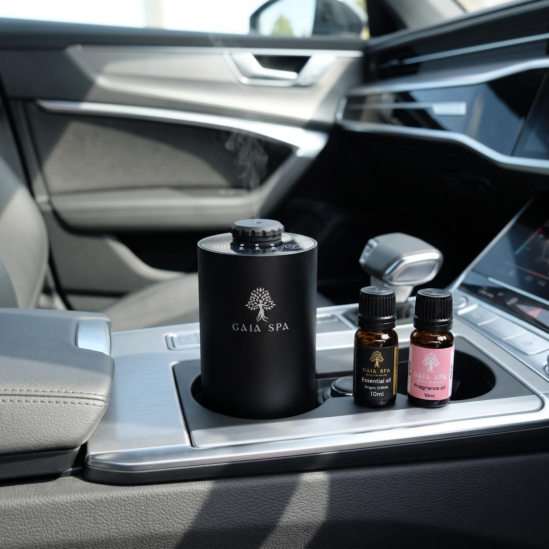 Difúzer GAIA SPA AURA v držiaku na nápoje v aute s olejmi GAIA SPA 10 ml