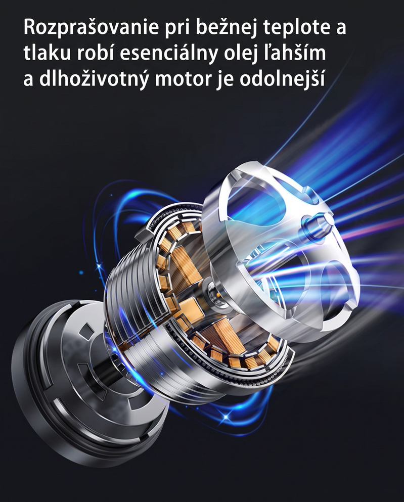 Motor a rozprašovací systém TORI A300, rozložený pohľad