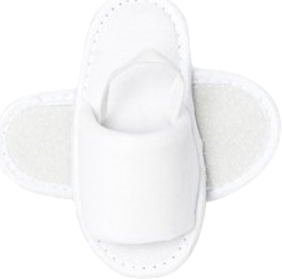 Gyermek papucs gumiszalaggal, fehér, velúr, 16 cm