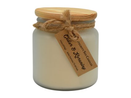 Vonná sójová sviečka CÉDER & KORENINY (WHITE CEDAR AND SPICE) 16 oz (454g)