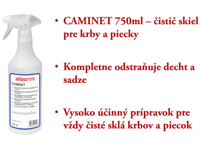 CAMINET 750ml - čistič skla pre krby, kachle, piecky