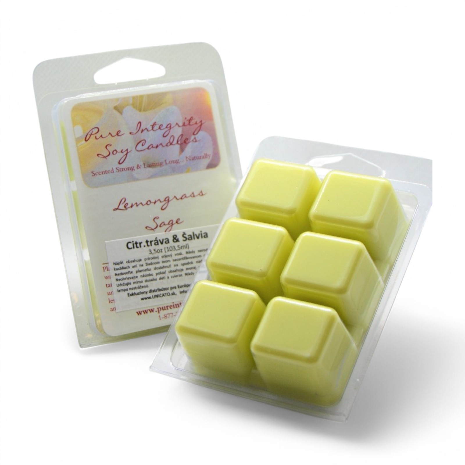 Pure Integrity USA Vonný sójový vosk CITRÓNOVÁ TRÁVA ŠALVIA (LEMONGRASS SAGE) 3,5oz (103g)
