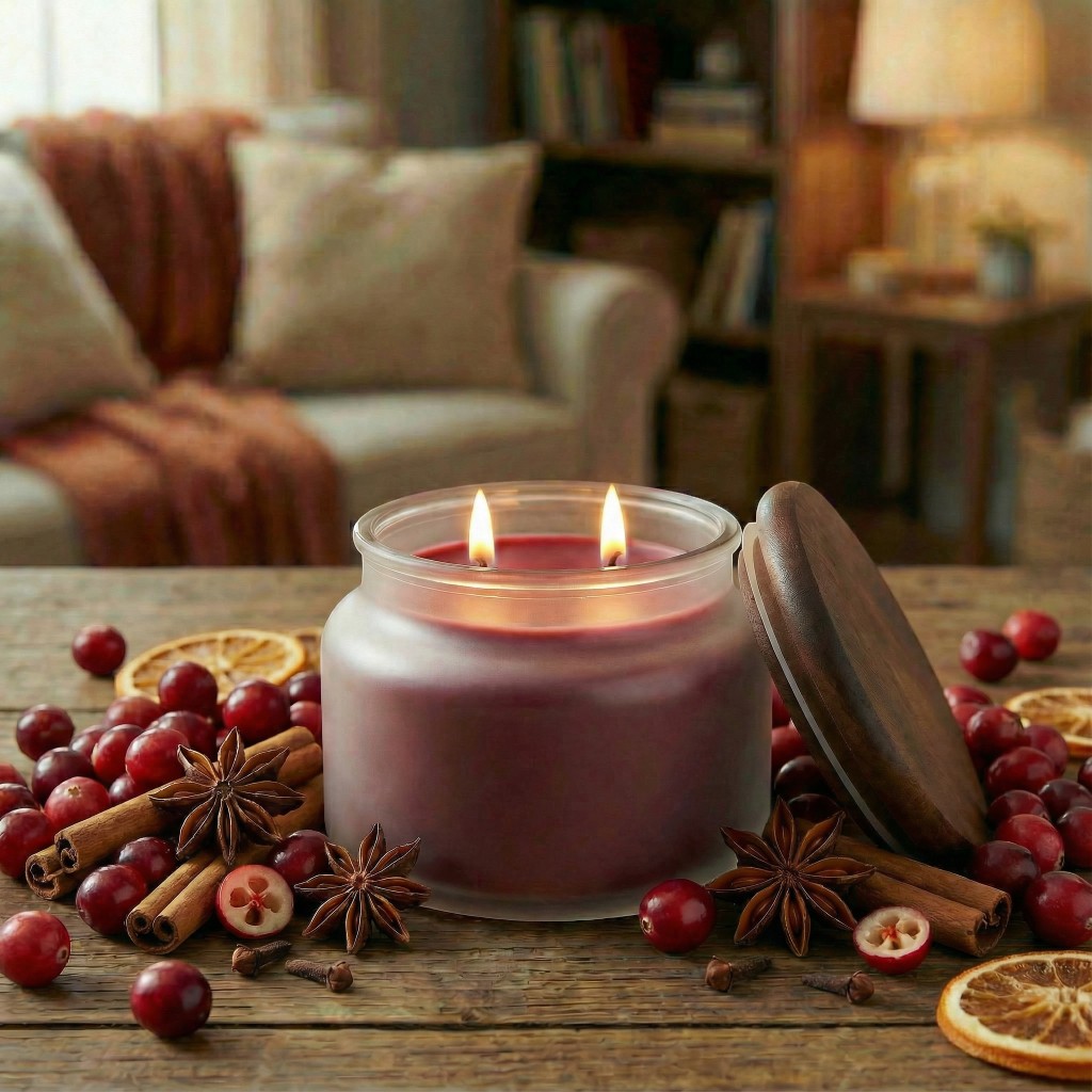 Pure Integrity USA Vonná sójová sviečka BRUSNICOVÉ KORENIE (CRANBERRY SPICE) 10 oz (284g)